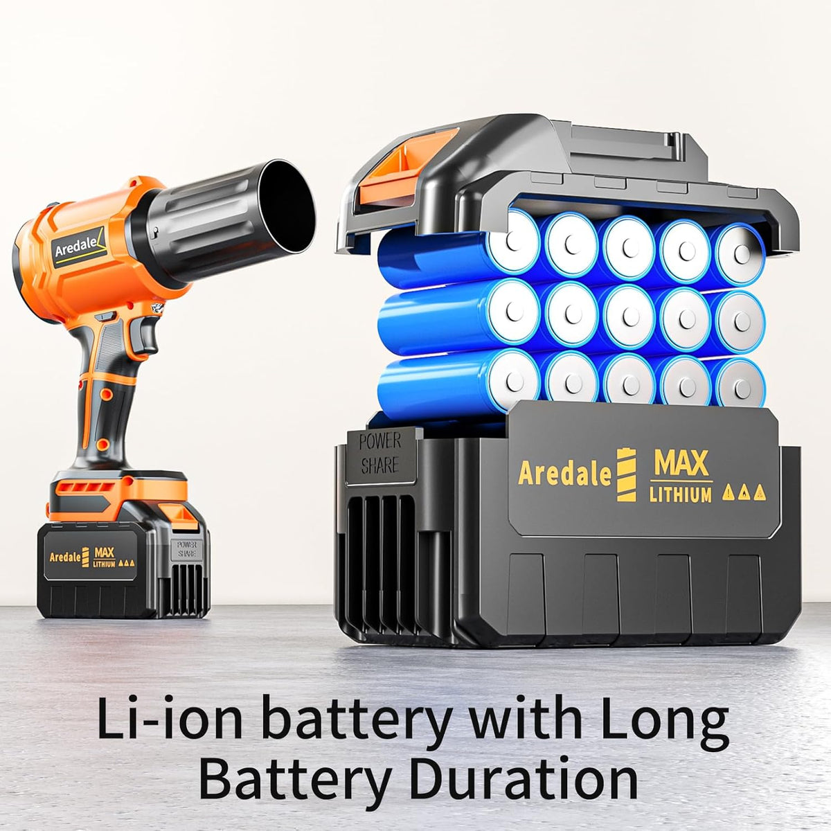 Storm Turbine,Leaf Blower Cordless with 6.0Ah 21V*2 Batteries,Handheld Electric Storm Turbine,Wind Force 13,41m/s,Suitable for Lawn Care, Patio, Leaf Blowing