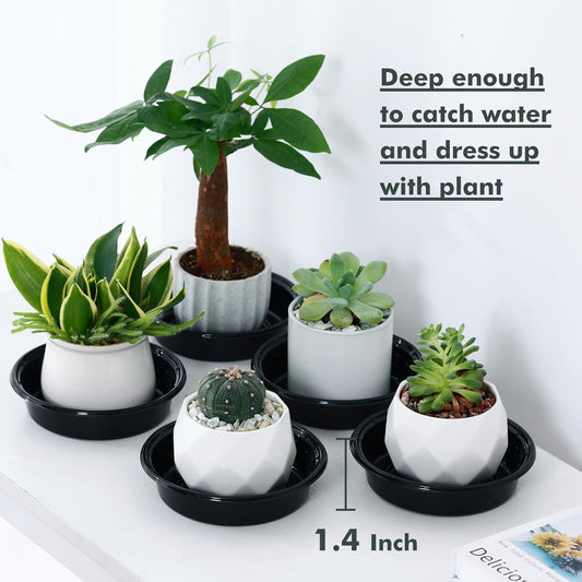 Plant Saucer 15 Pack Plant Trays for Pots 8 Inch Plastic Plant Saucers for Outdoors and Indoors Black Drip Trays for Potted Plants Flower Pot Plates to Catch Water Plant Drainage Dishes No Holes