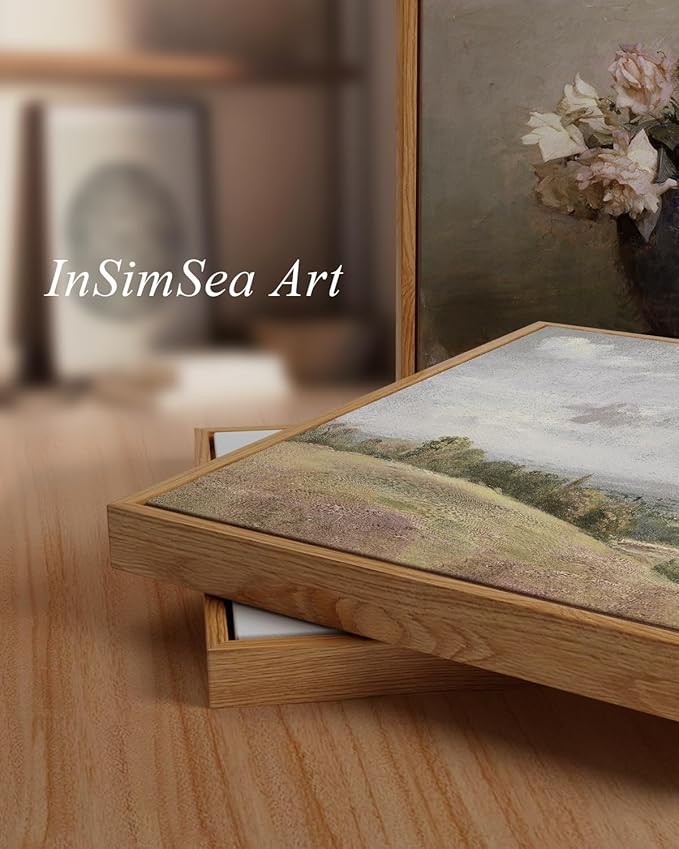 InSimSea Framed Wall Art for Living Room Flower Wall Pictres Roses Vintage Botanical Prints Floral Paintings Art Wall Decor Aesthetic Room Decor Canvas Prints for Bedroom Office Decor 24x36in