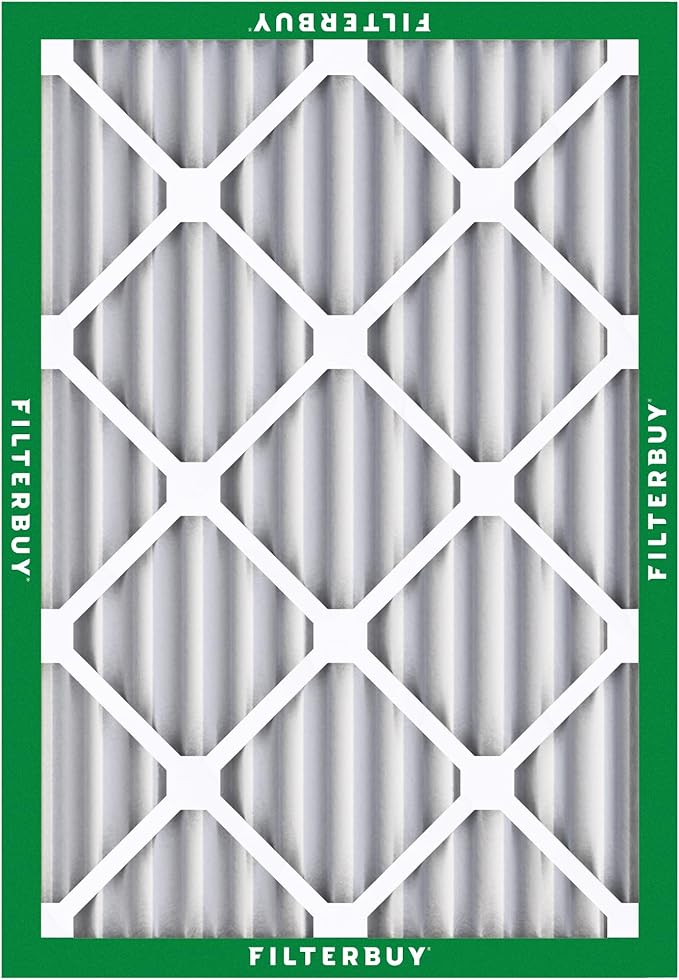 Filterbuy 17x22x2 Air Filter MERV 8 Essential Dust & Allergy Defense (5-Pack), Electrostatic Pleated HVAC AC Furnace Filters Replacement, Made in USA (Actual Size: 16.50 x 21.50 x 1.75)