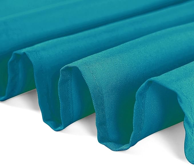 108 inch Round Tablecloth Washable Polyester Table Cloth Decorative Table Cover for Wedding Party Dining Banquet(108 inch, Caribbean Blue)
