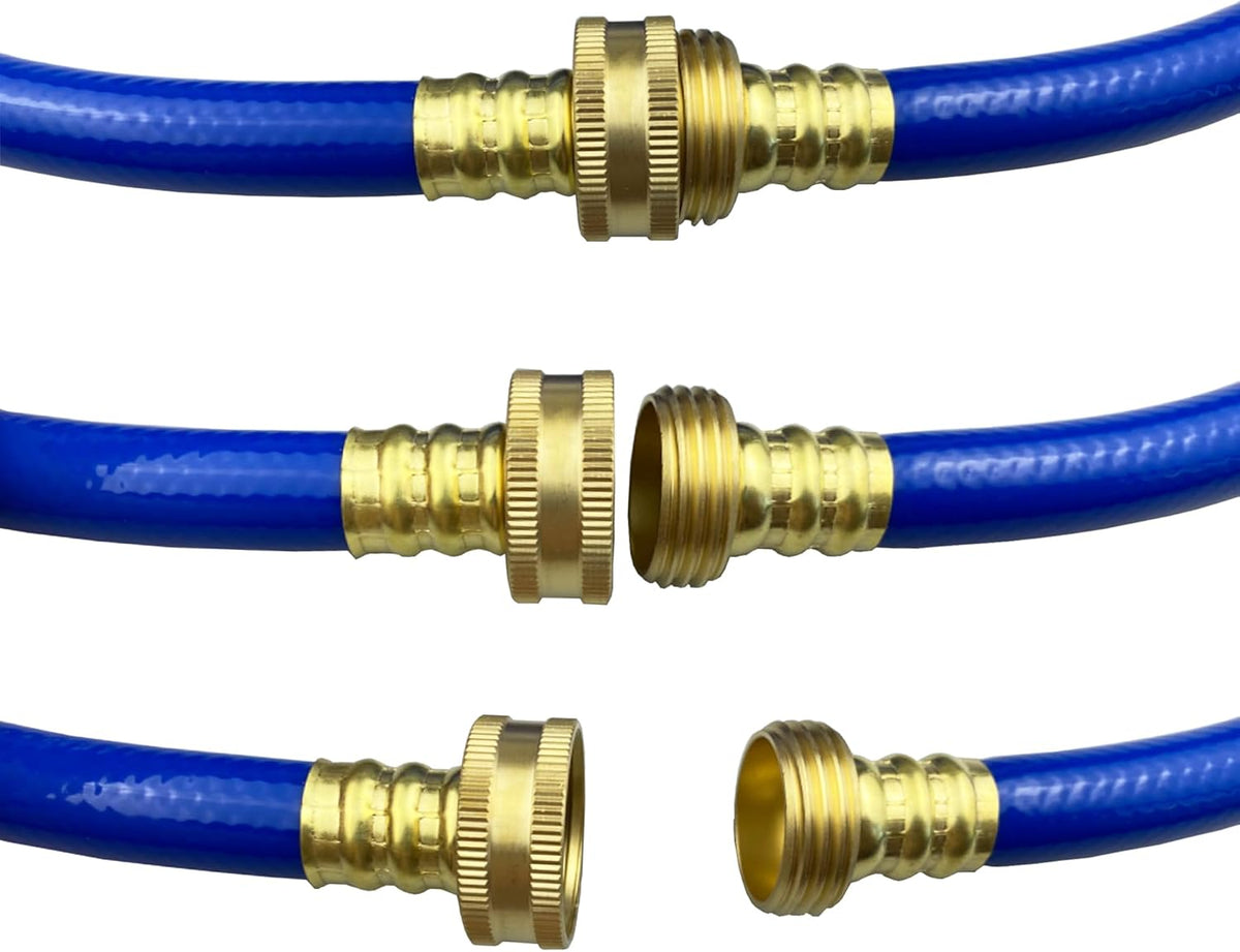 PVC Garden Hose 1/2 Inch Green Heavy Duty Water Hose with Solid Brass Fittings,No Leaking, Flexible,for outdoors,Lawns,Patio (4 FT, Blue, Brass Fittings)