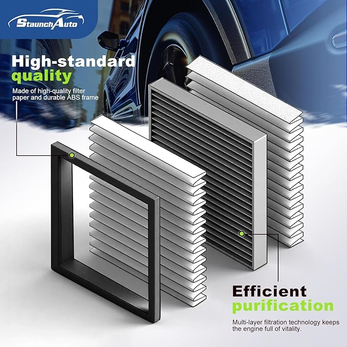 Engine&Cabin Air Filter for Rogue 2.5L(2014-20), Rogue 2.0L Hybrid(2017-19), Rogue Sport 2.0L(2017-22), Qashqai 2.0L(2017-23) Air filter Replacement CF11854 CA11858 Automotive Accessories