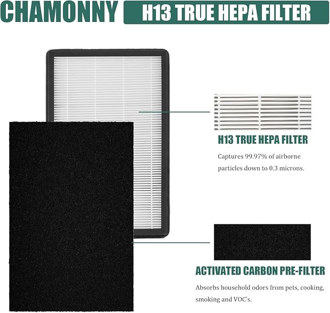 A2 True HEPA Replacement Filter Size A2, Compatible with Filtrete FAP-C02-A2, FAP-C03-A2, FAP-T03-A2, FAP-SC02L Air Purifier, Part # 1150101, 2 H13 True HEPA Filters + 4 Pre-filters