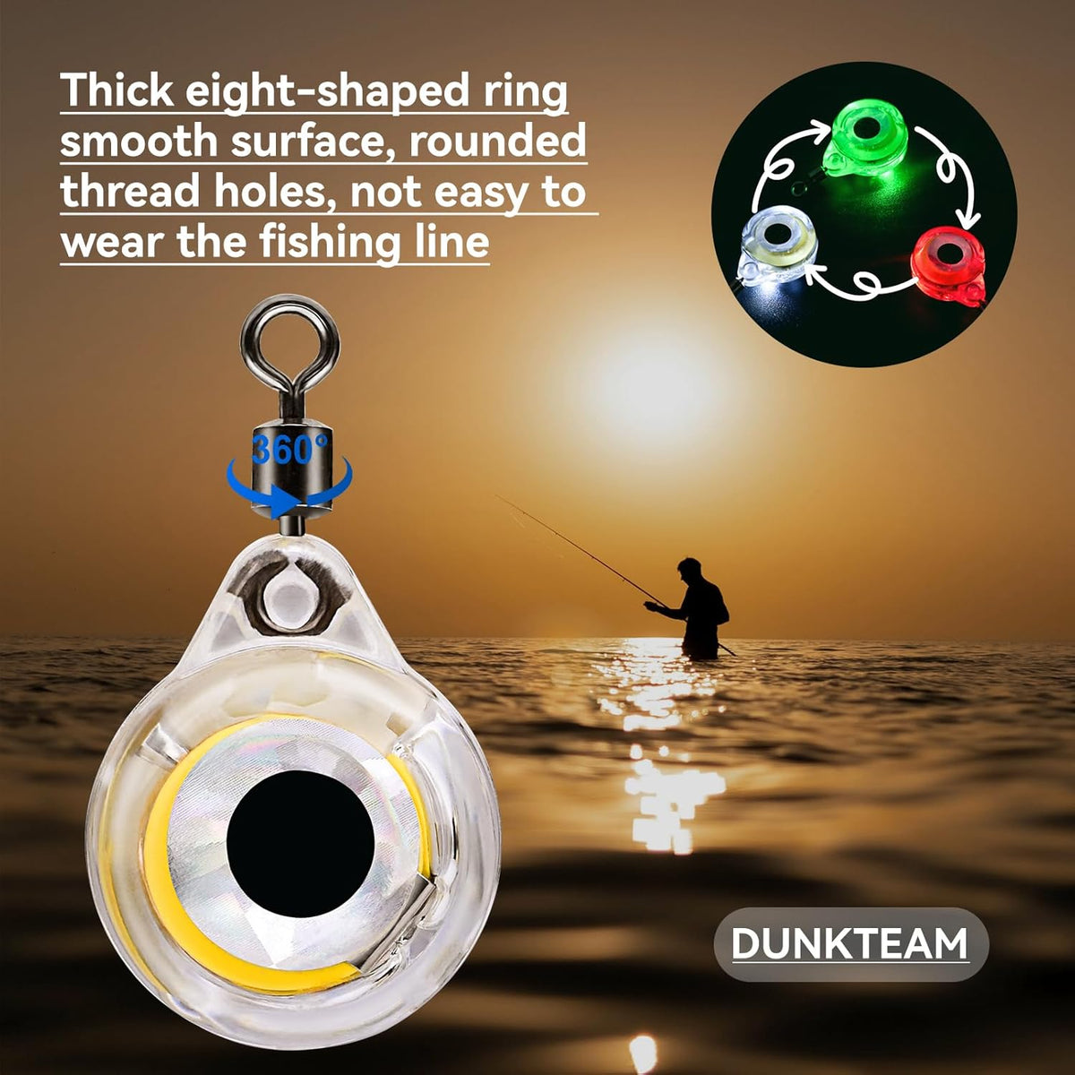 LED Underwater Fishing Lures,LED Lighted Bait Flasher,Deep Drop Fishing Lures,Fish Eye Attractive Light Bait Lure Lamp 5PCS