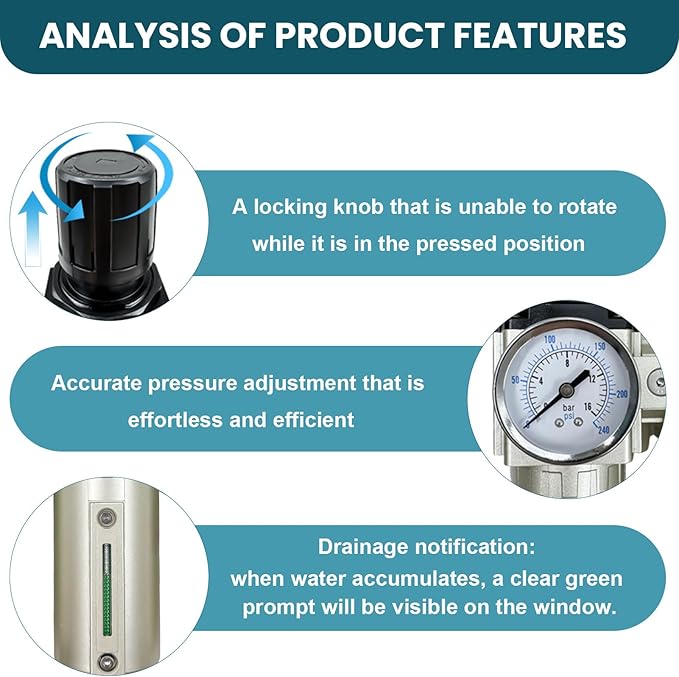 Upgraded 1/2" NPT Heavy Duty Industrial Grade 4 Stage Air Drying System, Particulate Filter, Coalescing Filter, Desiccant Dryer & Air Regulator - for Plasma Cutter, Paint Spray(Auto Drain)