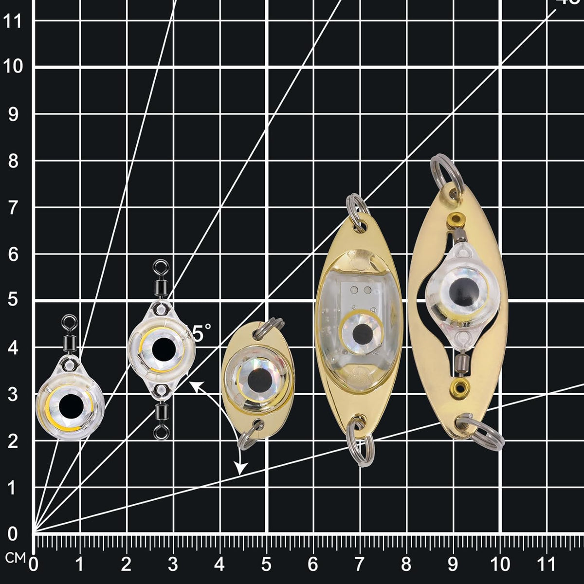 LED Underwater Fishing Lures,LED Lighted Bait Flasher,Deep Drop Fishing Lures,Fish Eye Attractive Light Bait Lure Lamp 5PCS