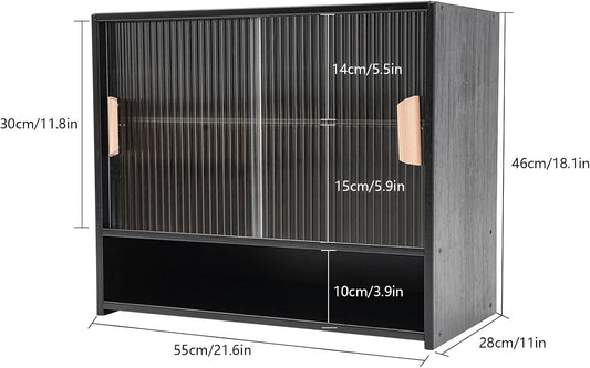 Xuthusman Kitchen Pantry Storage Cabinet,21.6x11x18.1inch Freestanding Narrow Floor Organizer with Sliding Doors Adjustable Tall Storage Cabinet for Bathroom Kitchen Living Room