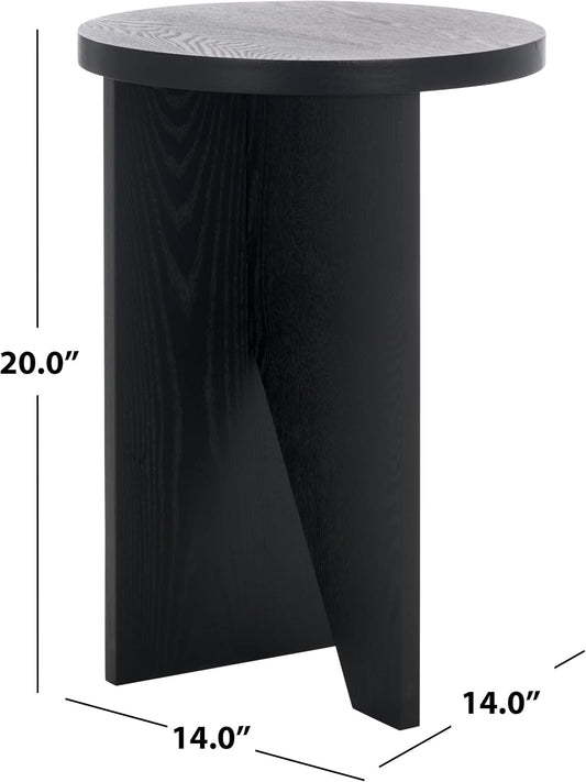 SAFAVIEH Home Collection Barashi Black Asymmetrical Round Top End Table