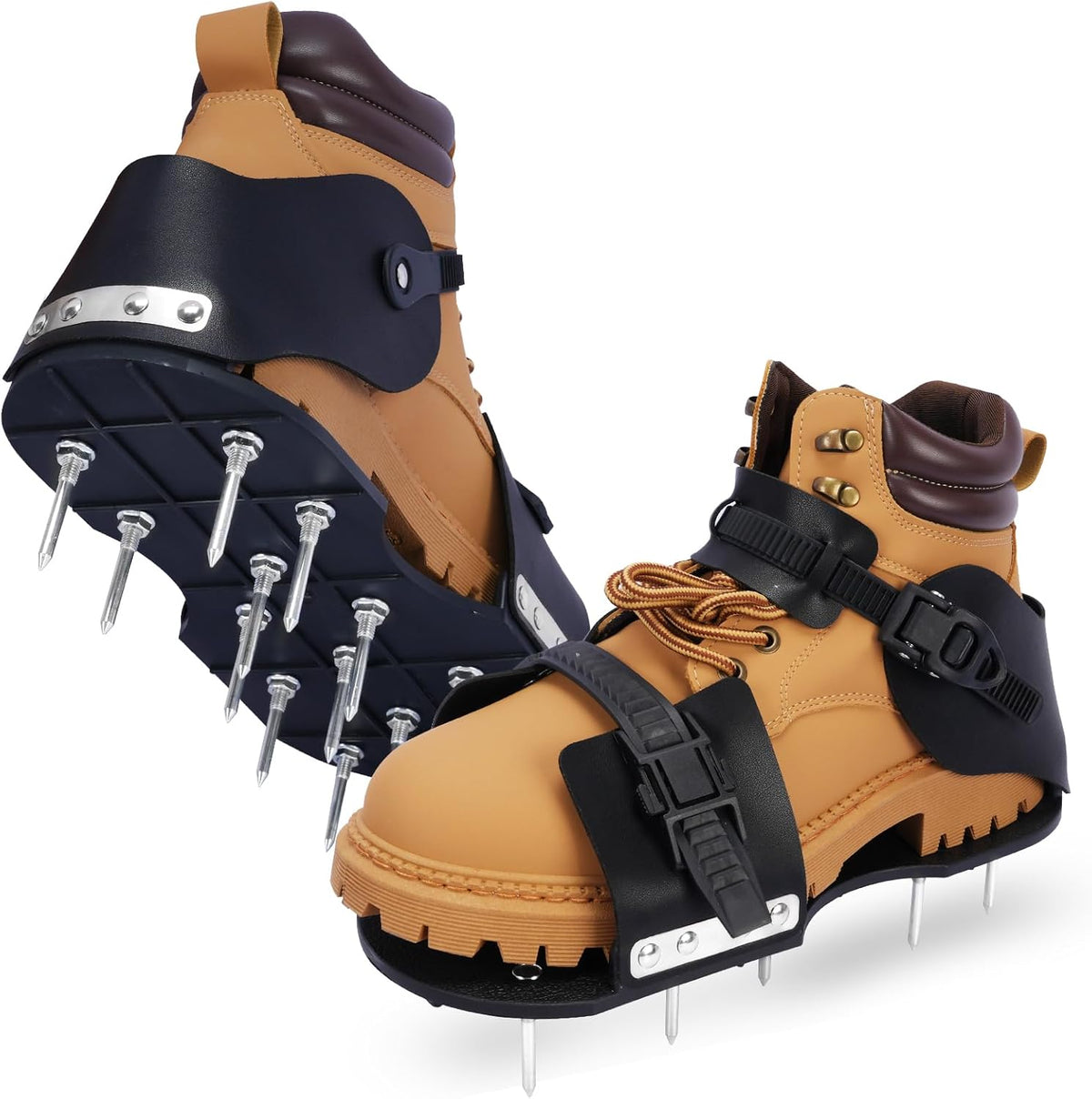 HFH Lawn Aerator Shoes for Grass,Aeration Shoes for Lawn,Spike Shoes for Lawn Aerating (Buckle)