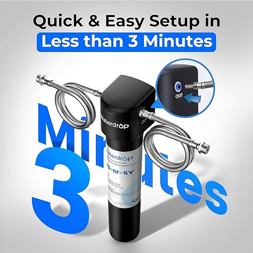 Waterdrop UA-5Y ๐ ๐๐๐๐ซ๐ฌ Under Sink Water Filter System, Ultra Long Life, Reduces Lead, Chlorine, Bad Taste & Odor, Water Filter for Sink Faucet Direct Connect to Kitchen Faucet, USA Tech