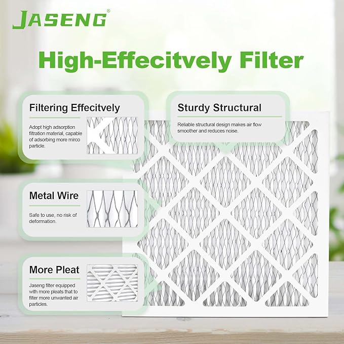 14x14x1 Air Filters, MERV 8 Pleated HVAC Furnace Filters (4-Pack) - Dust Defense, MPR 600 - exact dimensions: 13.75"x13.75"x0.75" - Replacement for AC, Heater, and Ventilation Systems