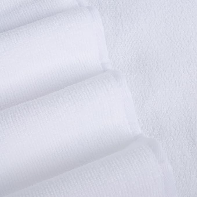 POLYTE Oversize, 60 x 30 in., Quick Dry Lint Free Microfiber Bath Towel Set, 6 Piece (White)