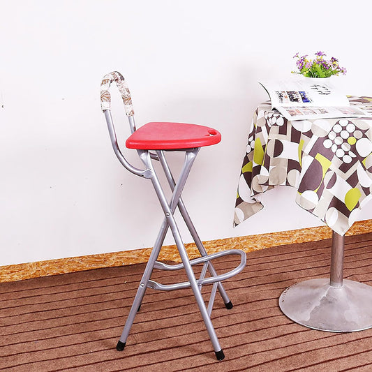 Folding Stools for Adults Portable, 28 inch Collapsible Stool Heavy Duty, Indoor Tall Bar stools with Handle, Plastic Counter Barstool Chair for Kitchen Outdoor Travel (Red A, H72xW31cm(28x12inch))