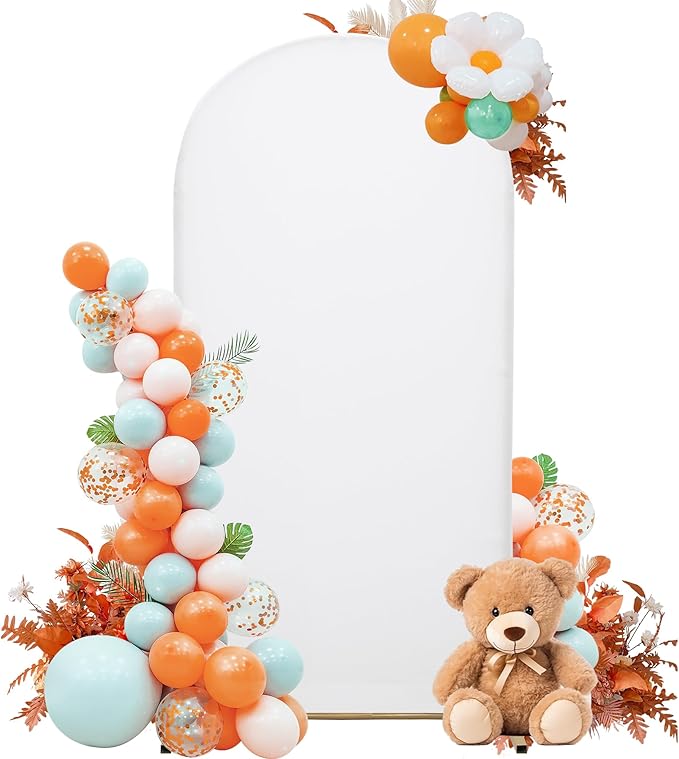 Wedding Arch Cover Spandex Arch Backdrop Cover 6.6FT Arch Stand Cover Arch Covers Stretchy Backdrop for Birthday Party Decoration Baby Shower Banquet Ceremony(White, Cover Only)