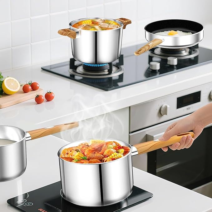 Stainless Steel Cookware Set 13-Piece, Pots and Pans Set, Induction Cookware, Kitchen Cooking Set, Oven Safe