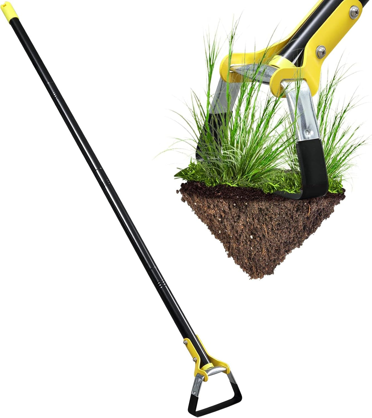 SANDEGOO Garden Hoe Tool,54 inch Weeding Tools for Garden,Handheld Weeding Rake Planting Vegetables Farm,Sharp Durable Gardening Gifts for Hoe Garden Tool Traditional Steel Quenching Forging Process