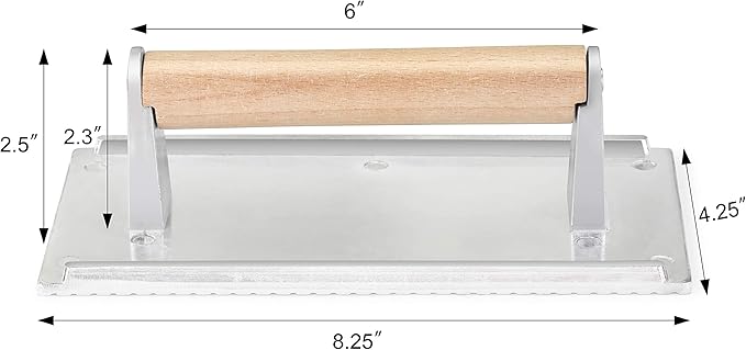 New Star Food Service 36411 Commercial Grade Aluminum Steak Weight/Bacon Press, 8.25 by 4.25-Inch