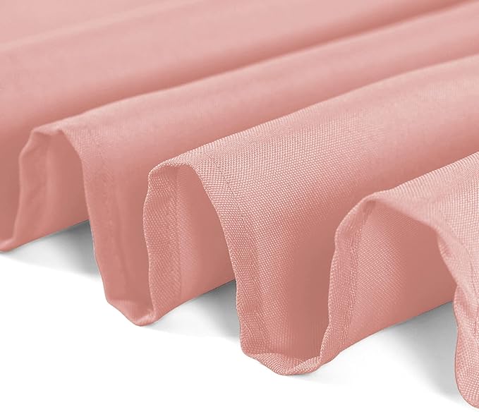 132 inch Round Tablecloth Washable Polyester Table Cloth Decorative Table Cover for Wedding Party Dining Banquet(132 inch, Dusty Pink)