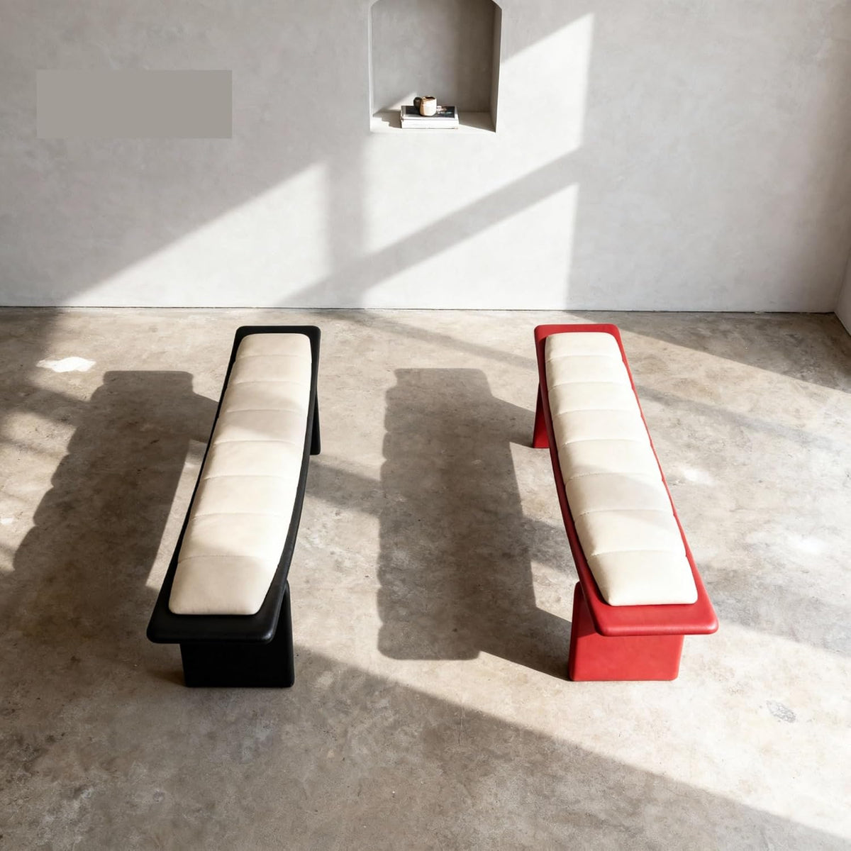 Modern Living Room Shoe Changing Stool Bedroom Leather Bed end Entryway(Large)