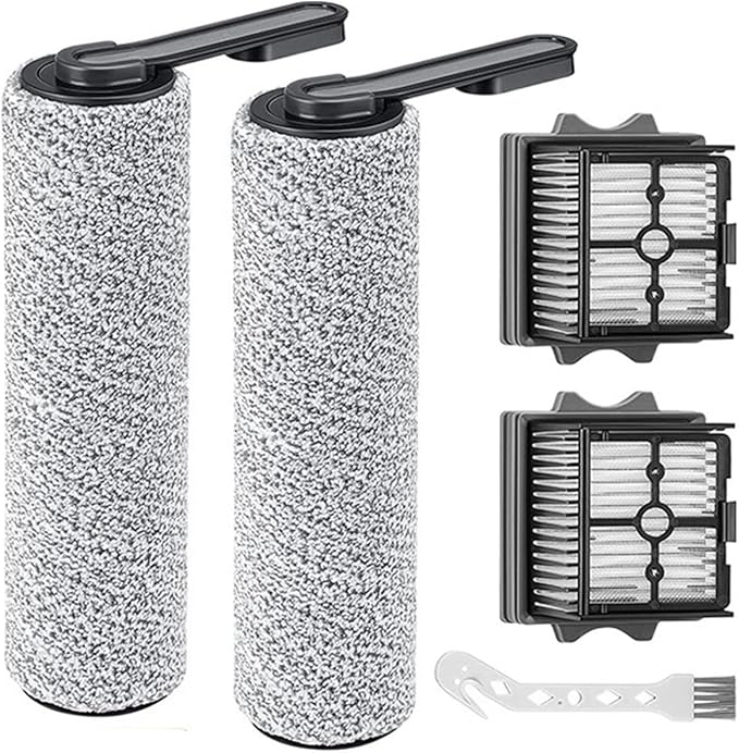 Spare Soft Lint Roller Brush, Hepa Filter, Scrubber Components, Compatible for Tineco Floor ONE S5 Combo Cordless Wet Dry Vacuum Cleaner(4PCS-01)