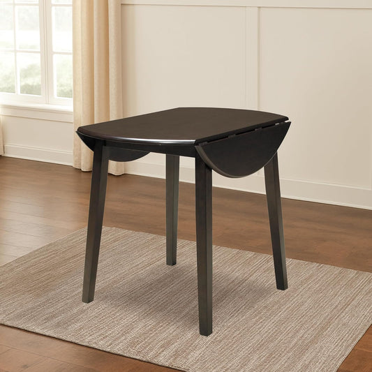 Signature Design by Ashley Hammis Round Dining Room Drop Leaf Table, Seats up to 4, Hinged Drop Leaves, Wood, 36.38" W x 36.38" D x 29.88" H, Dark Brown