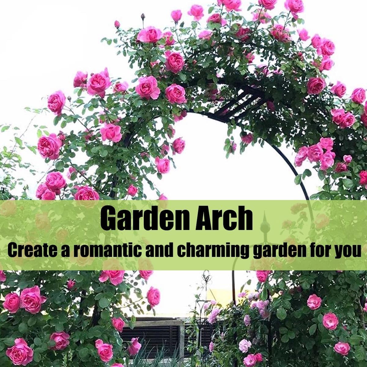 Garden Arbor, Metal Wedding Arch for Ceremony Party, Garden Trellis for Climbing Plants Outdoor, Wide 55" 71" 87" 103" 118" 134" Garden Arch Stand for Garden, Backyard, Lawn(Green,55" x 91" x 16")