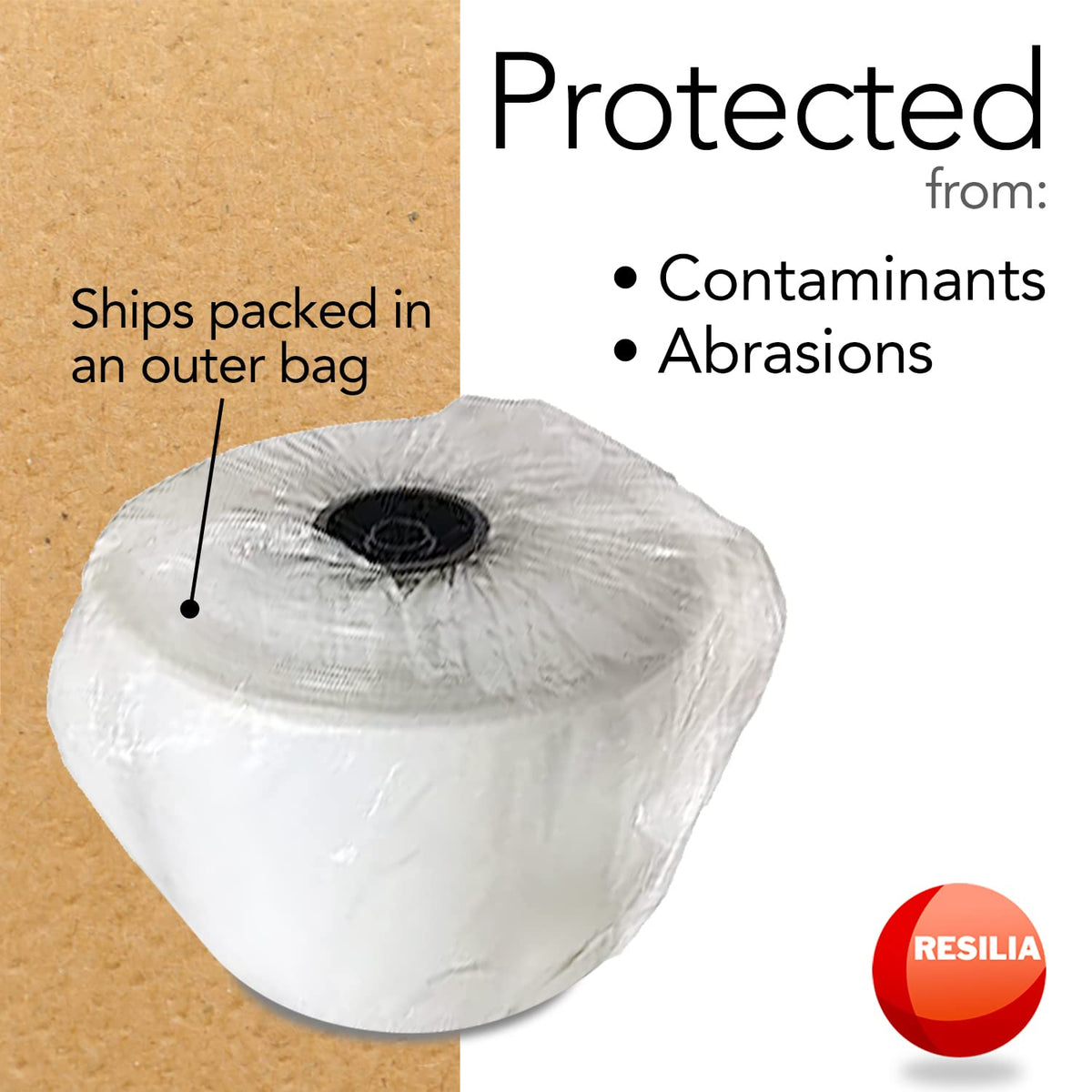 RESILIA Lay Flat Poly Tubing - Food-Grade Polyethylene, Custom Poly Bag Packaging Solution, 16 Inches x 500 Feet, 4 Mil, 0.004 Inch, Thickness, 1 Roll, Made in the USA