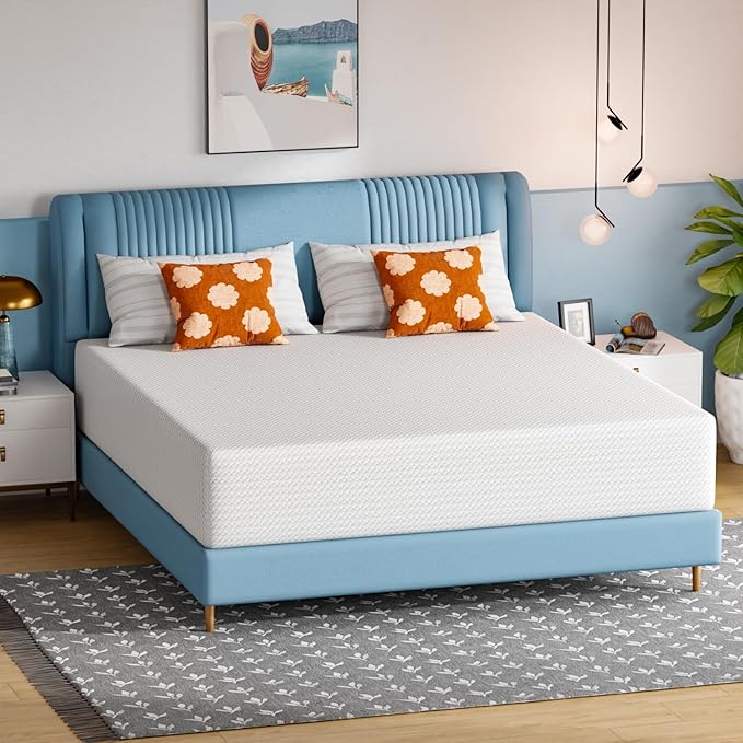 PayLessHere 14 Inch King Mattress Base Foam Mattress,Removable Soft Cover,Bunk Bed, Trundle, Daybed,White,Fiberglass Free