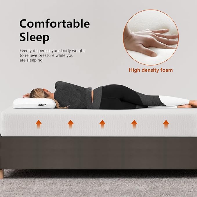 PayLessHere 10 Inch Full Mattress Gel Memory Foam Mattress CertiPUR-US Certified,Removable Soft Cover,Full mattresses for Bed Frame, Bunk Bed, Trundle, Daybed,White,Fiberglass Free