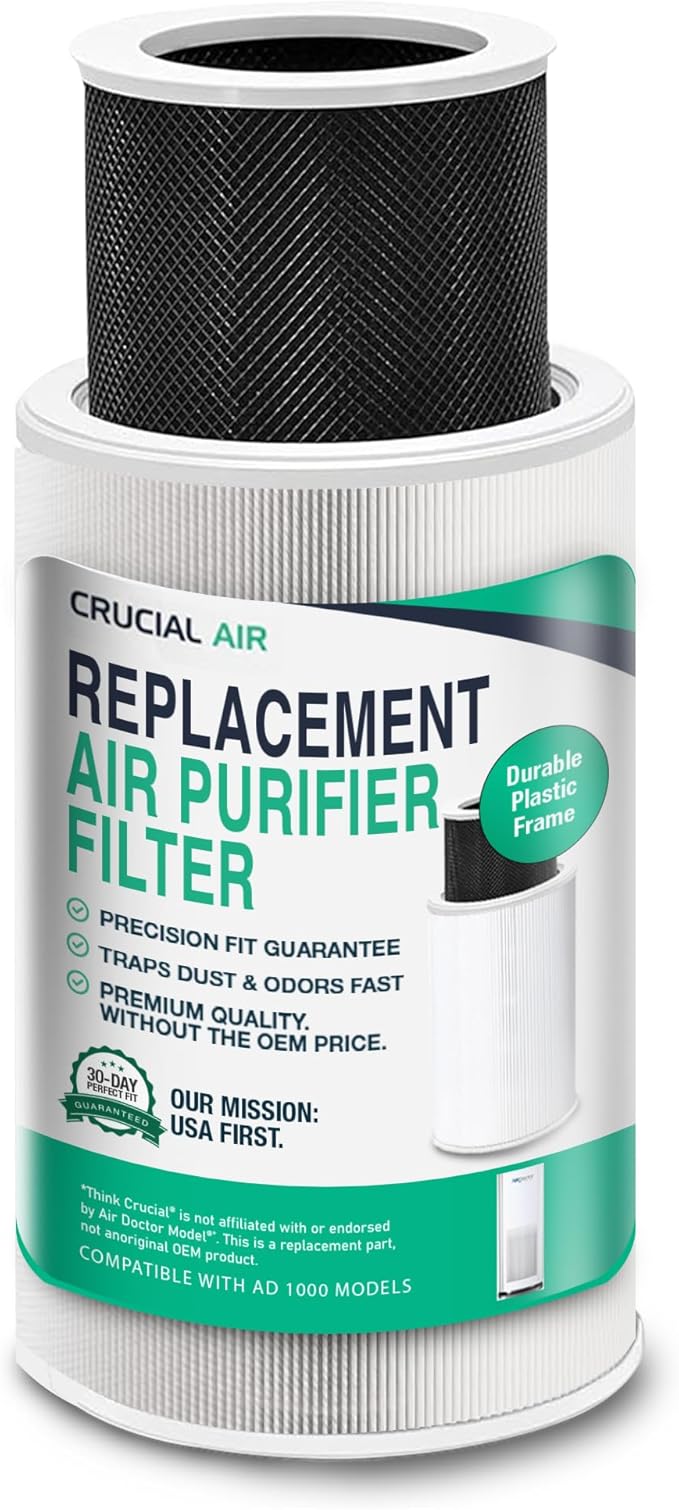 Air Purifier Filter Replacement – Compatible with Air Doctor AD1000 – Includes Efficient Air Filter, 1 Carbon Gas Trap Filter, and 1 Pre-Filter for Home and Office - Third party-product