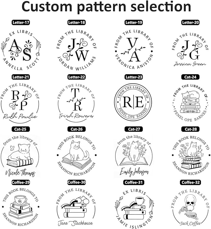 Personalized Book Embosser - Custom Library Stamp, Personal Gifts for Book Lovers, Readers, Teachers (Star-02)