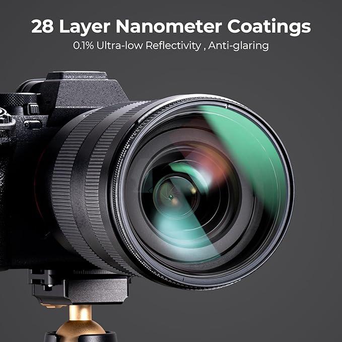 K&F CONCEPT 77mm Ultra-Low Reflectivity Circular Polarizers Filter 28 Multi-Layer Coatings Ultra-Slim High Definition Polarizing Camera Lens Filter (Nano-X Series)