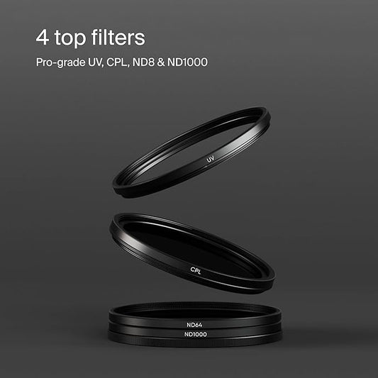 Urth 46mm 4-in-1 Lens Filter Kit (Plus+) - UV, CPL, Neutral Density ND8, ND1000, Multi-Coated Optical Glass, Ultra-Slim Camera Lens Filters