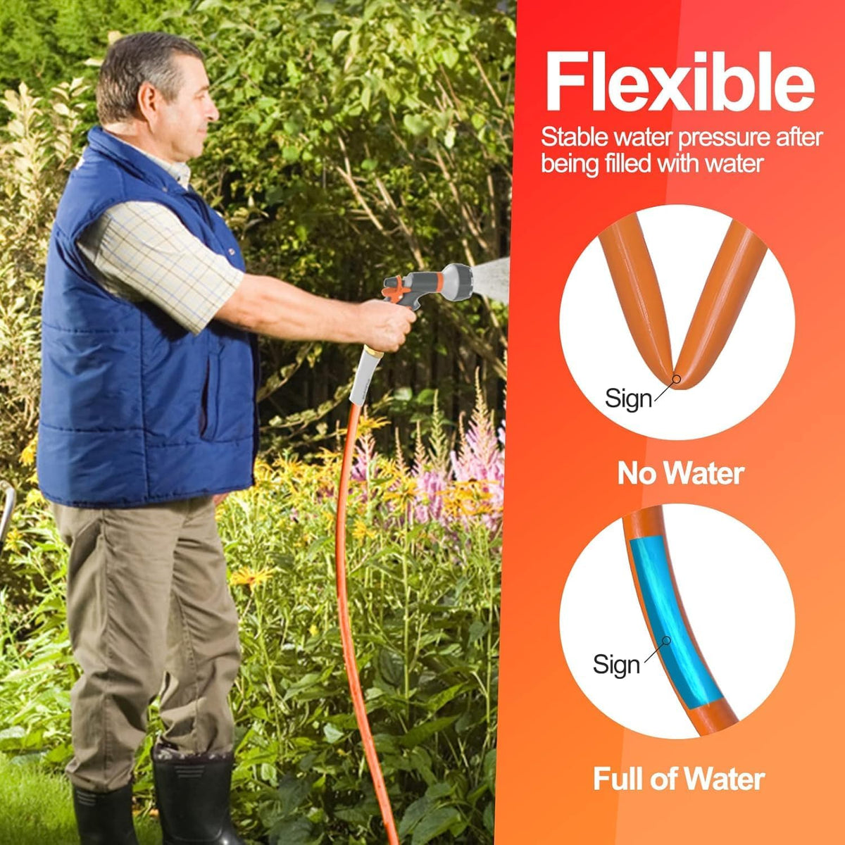 SPECILITE Garden Water Hose 10 ft x 3/4 in with Female to Female Connector, Small Leader Hose for Hose Reel, Heavy Duty, Flexible & Lightweight, Water Pipe, Outdoor Water Hose Extension Adapter