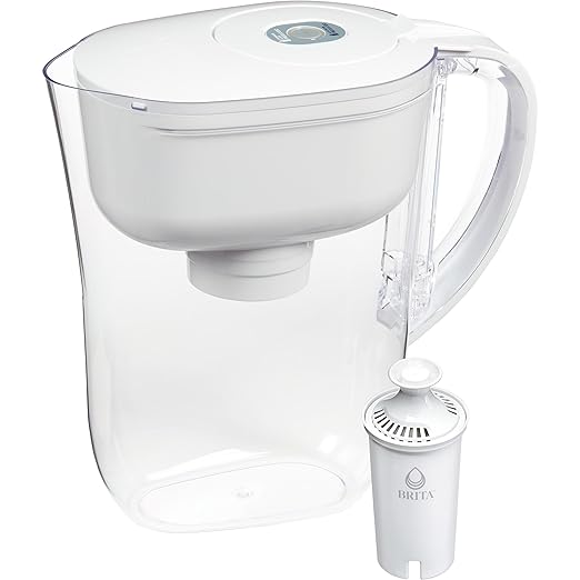Brita Metro Water Filter Pitcher with SmartLight Change Indicator, BPA-Free, Replaces 1,800 Plastic Water Bottles a Year, Lasts Two Months, Includes 1 Filter, Small - 6-Cup Capacity, White