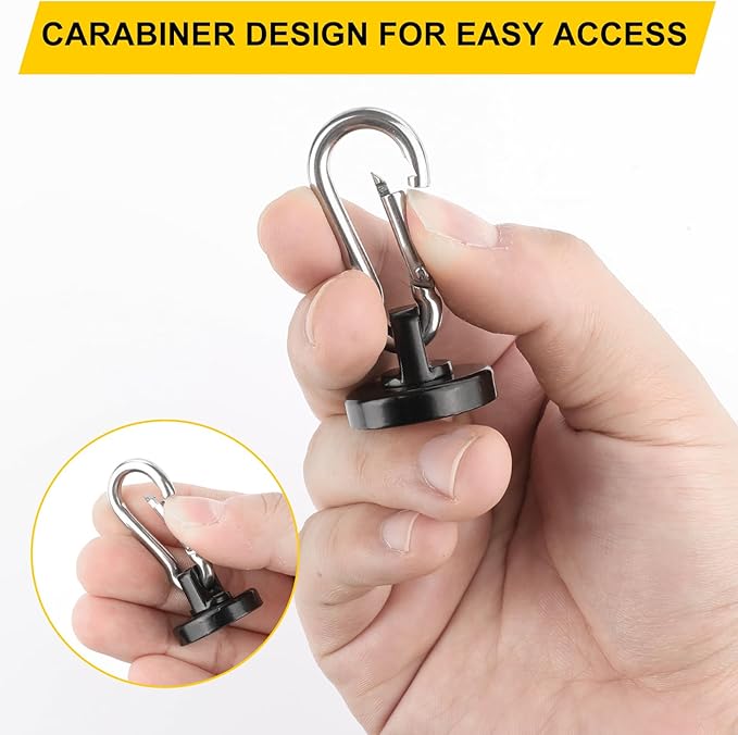 DIYMAG Black Magnetic Hooks,70LBS Strong Heavy Duty Neodymium Magnet Hooks ,Strong Magnetic Hooks for Hanging at Home, Office Locker, Workplace, Refrigerator, Cruise Ship or Travel, 15Pack