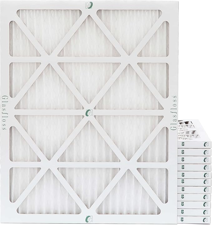 Glasfloss ZL 24x30x1 MERV 13 (FPR 10) Air Filters for AC and Furnace. Case of 12. Actual Size: 23-5/8 x 29-5/8 x 7/8