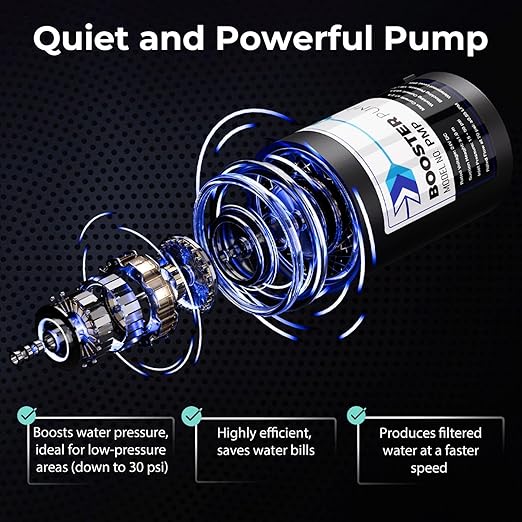 iSpring RCC7P-AK-BLK, 6-Stage Alkaline Reverse Osmosis System with Booster Pump, RO Water Filtration System, Sleek Black RO Faucet, TDS PFAS Removal, Patented Top-Mounted Faucet for Easy Installation