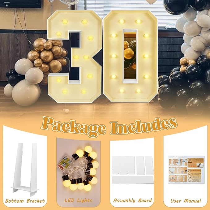 Marquee Light Up Letters: 3FT Large Decorative Signs for Party Decorations Baby Shower Birthday Wedding Engagement Anniversary, 3 Feet Tall Pre-Cut DIY Foamboard Letter Z - Easy to Assemble