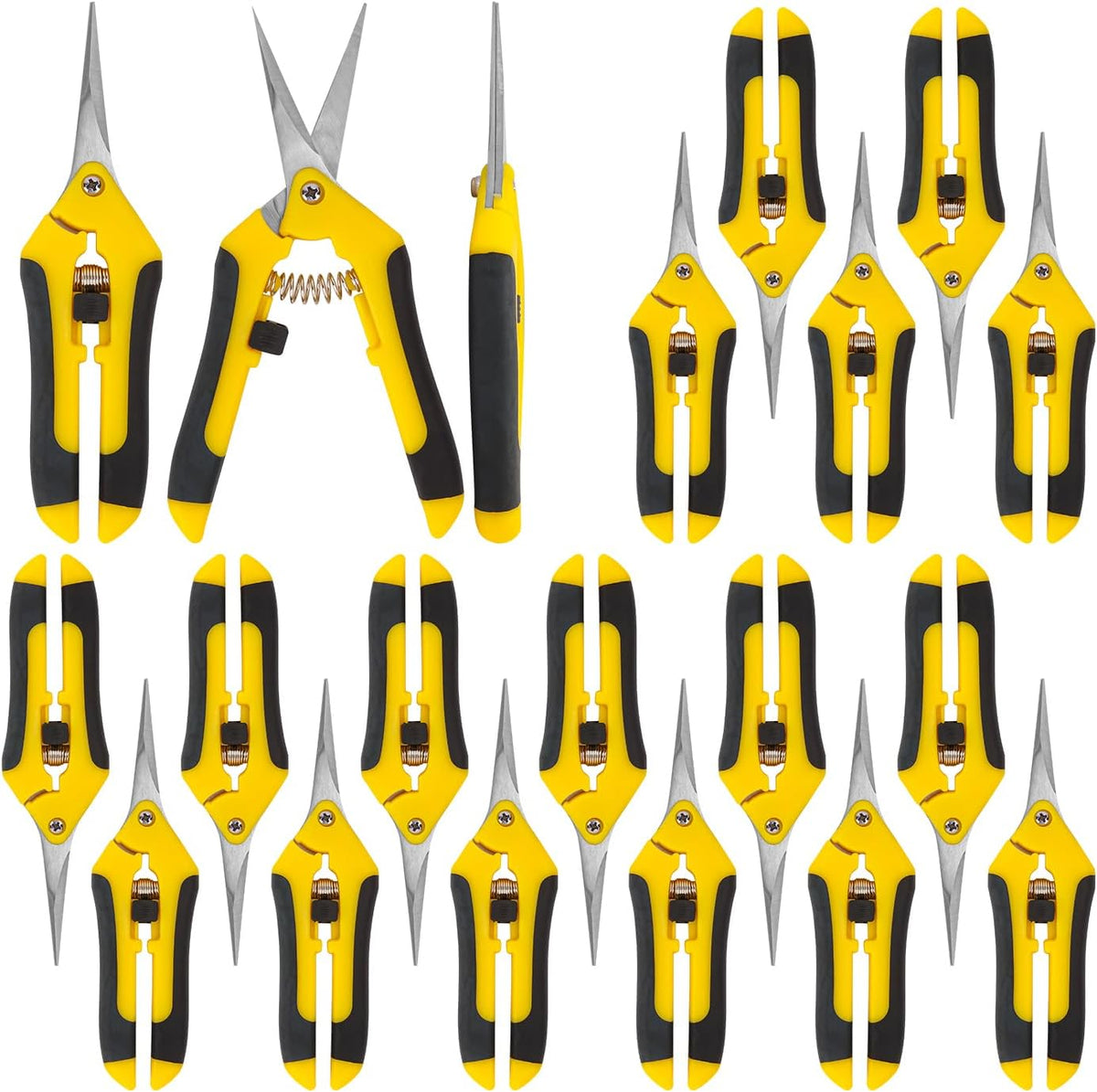 20 Pack 6.5 Inch Garden Pruning Scissors, Hand Pruner with Stainless Steel Blades, Sharp Point Gardening Shears Cutter, Gardening Pruning Shear, Supplies & Accessories(Yellow)