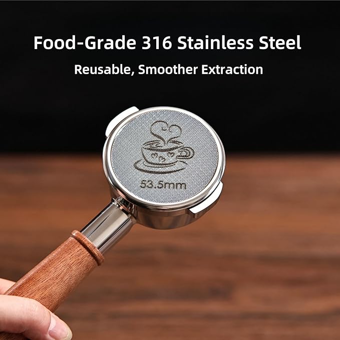Espresso Puck Screen for 54mm Portafilter Basket, 1.7mm Thickness Made with 316 Stainless Steel, Coffee Machine Reusable Filter for Barista Accessories (54mm)