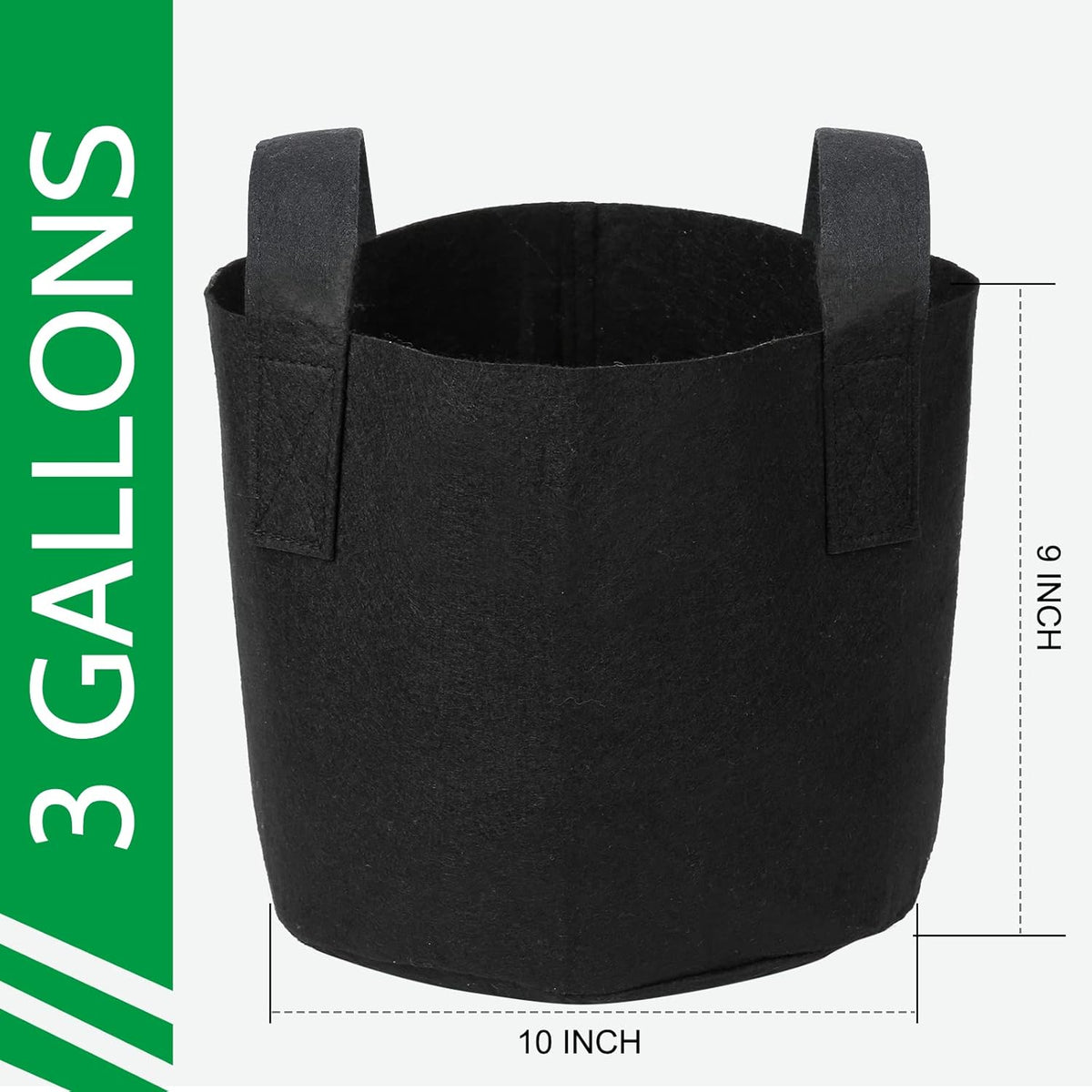 JERIA 24-Pack 3 Gallon Nonwoven Grow Bags, Plant Grow Bags,Heavy Duty Aeration Fabric Pots with Durable Handles, Come with 24 Pcs Plant Labels