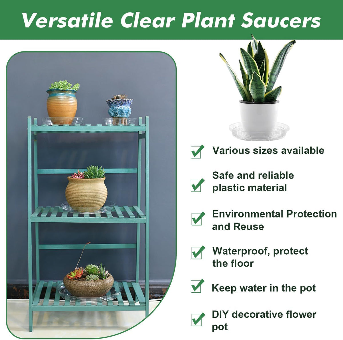 40 Pack 6 Inch Plant Saucer Clear Plant Saucers for Indoors Flower Pot Saucers Small Plants Plate Dish Succulent Pot Saucer Plants Trays for Pots Bulk Plastic Tray for Flower Cactus Nursery Pots