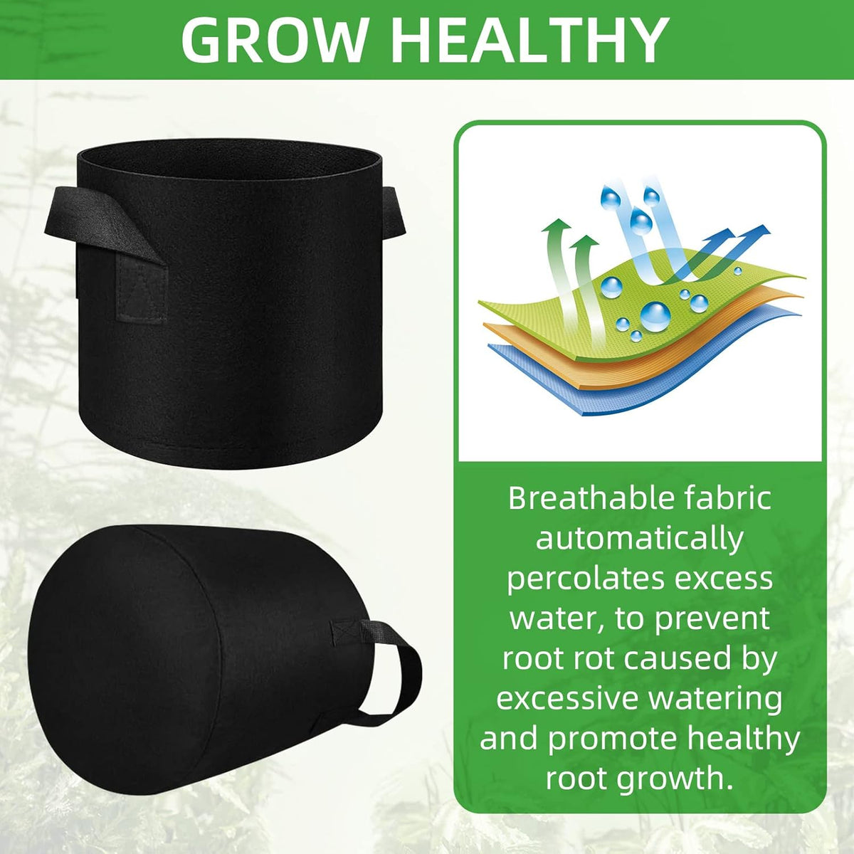 LITLANDSTAR 30 Pack 7 Gallon Plant Grow Bags, Breathable Felt Non-Woven Aeration Fabric Plant Grow Pots, Garden Planting Containers for Nursery Vegetable Flower Grow Bags with Handles (13.8x11.8inch)