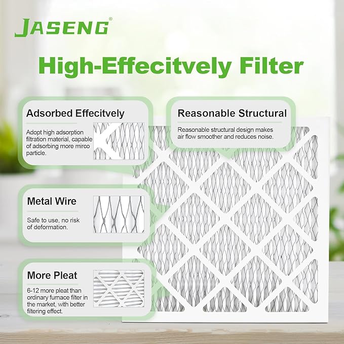 Furnace Filters 16x25x1 MERV 8, MPR 600, 2 Pack Air Filter for HVAC/AC Furnace - Actual Size: 15.75"x24.75"x0.75"