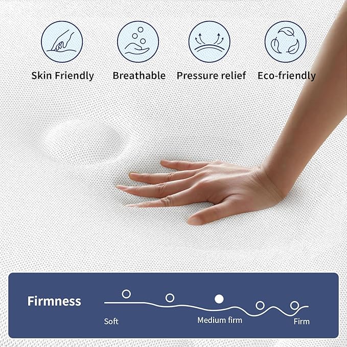 Full Mattress 10 Inch, Memory Foam Mattress with Pocket Spring, Soft & Comfortable Medium Plush, Motion Isolation, Pressure Relief, CertiPUR-US Certified (75"*54"*10")