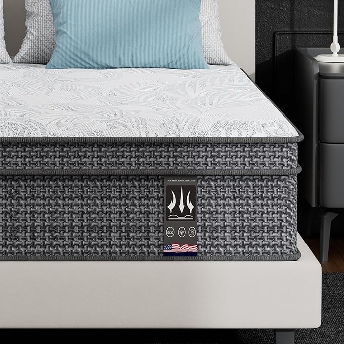 Queen Mattress 14 Inch, Memory Foam Mattress with Pocket Spring, Soft & Comfortable Medium Firm, Motion Isolation, Pressure Relief, CertiPUR-US Certified (80"*60"*14")
