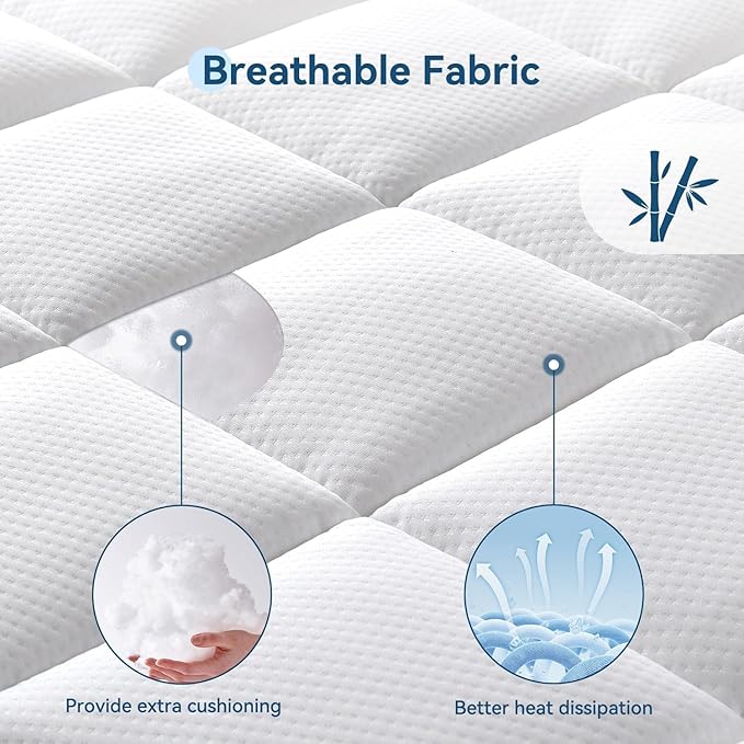 ONENICE 12 Inch Mattress Queen, Cooling Gel‑Infused Memory Foam Mattresses in a Box, Imitation Cotton Fabric with 3D Down Alternative Filling Pillowtop CertiPUR-US® Certified, Fiberglass-Free
