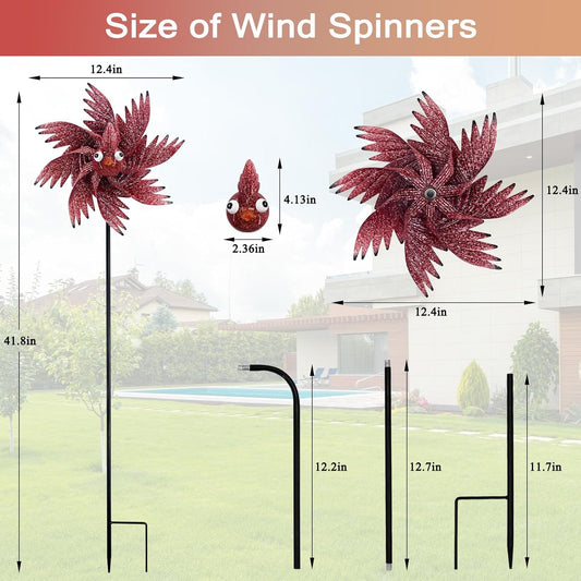 Wind Spinner Outdoor Metal Bird Decor Wind Spinner for Yard Lawn & Garden Decoration, 42 Inch